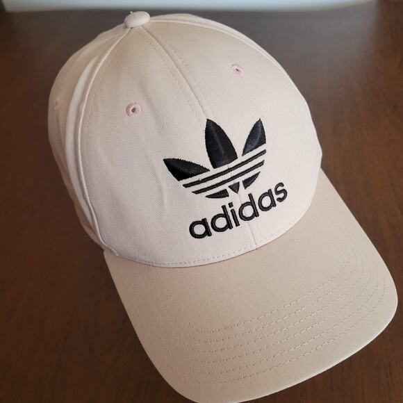 Adidas Trefoil Hat Cap One size Adjustable Off-white Black logo - Picture 1 of 9
